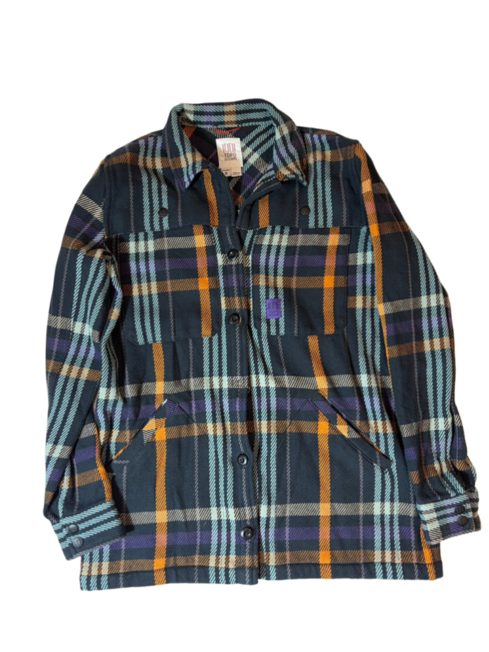 Topo Designs Women’s Plaid Cotton Mountain Shirt Jacket Shacket Small